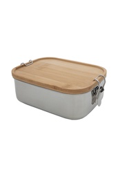 [BW143] Stainless steel lunch box with bamboo lid 16,5 cm