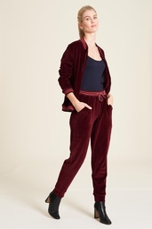 [W23G31] Waisted velour pant (wine)