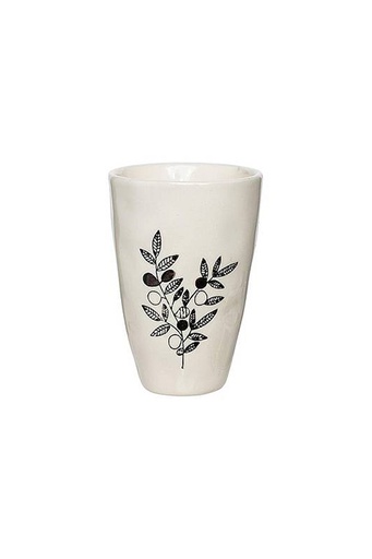 Cup white with floral print
