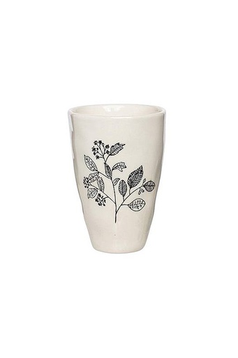 Cup white with floral print