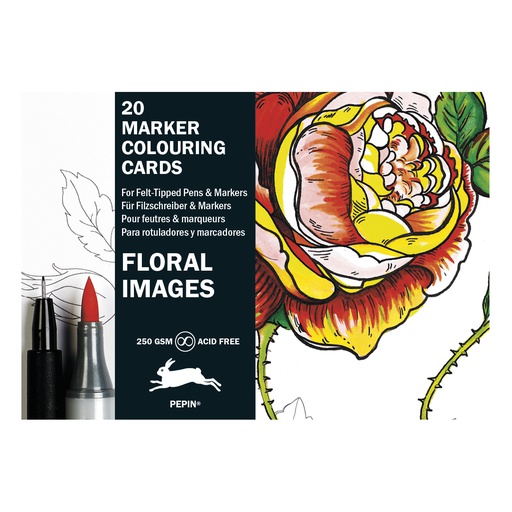 Marker Colouring Cards - Floral Images