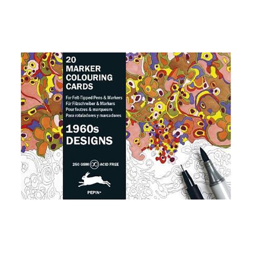 Marker Colouring Cards - 1960s Designs
