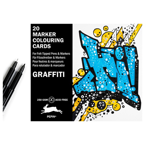 Marker Colouring Cards - Graffiti Style