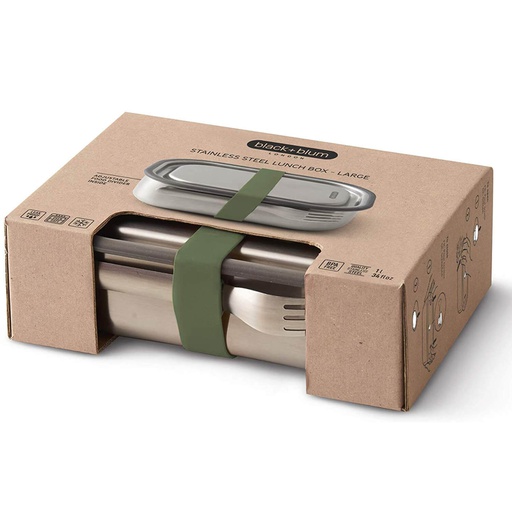 Edelstahl Lunchbox Black+Blum olive