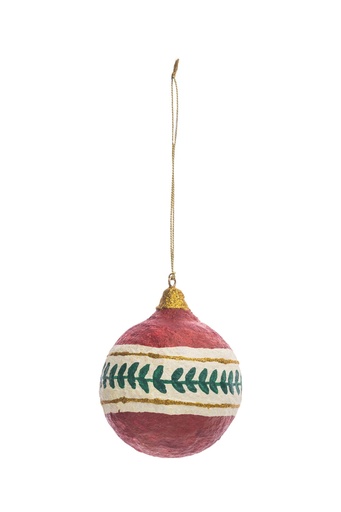 COTTON MACHE ORNAMENT BALL