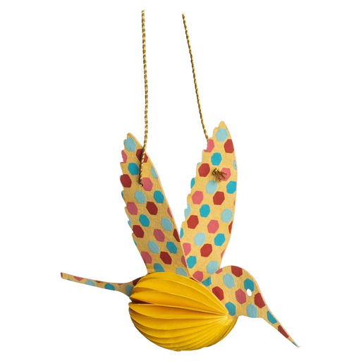 Papieranhänger Kolibri gold