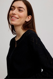 [S25A60] Ajour Strickjacke (black)