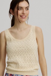 [S25C60] Ajour Strick-Top (soft white)