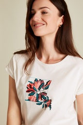[S25C101] T-Shirt mit floralem Print