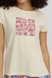 [S25C105] T-Shirt mit floralem Print