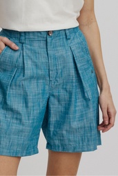 [S25G51] High Waist Shorts in Leinenoptik (teal)