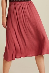 [S25F24] Langer Rock aus EcoVero Viskose™ (rose wine)