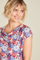 [S25C150] Lockeres Shirt aus EcoVero™ Viskose (blue bloom)