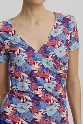 [S25C153] Shirt in Wickeloptik (blue bloom)