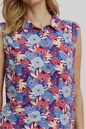[S25C154] Feminine Bluse aus EcoVero™ Viskose (blue bloom)
