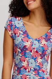 [S25E152] Kleid mit Swing aus EcoVero™ Viskose (blue bloom)