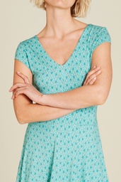 [S25E152] Kleid mit Swing aus EcoVero™ Viskose (lagoon)