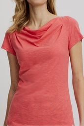 [S25C44] Shirt mit Wasserfallausschnitt (coral)