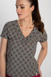 [S25C09] Jersey-Shirt mit V-Ausschnitt (kaleidoscope)
