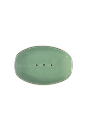 [POR477] Soap Dish CLASSIC mint with gold rim