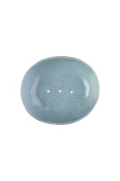 [POR483] Soap Dish CLASSIC blue with gold rim