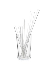 [MX865] Cocktail Strohhalm 6er Set Glas farblos