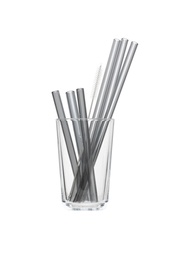 [MX866] Cocktail Straw Set of 6 glass smokey