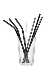 [MX867] Straw Set of 6 Metal black