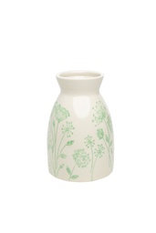 [POR531] Vase FLORAL green