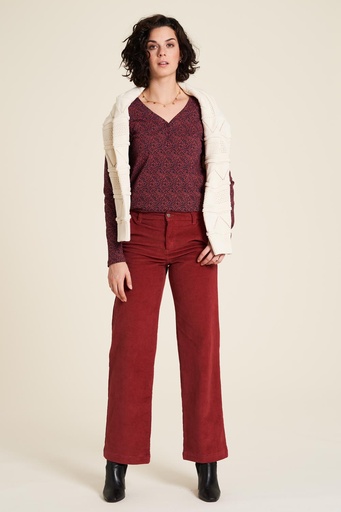 [W23G82] Organic cotton corduroy pants (berry)